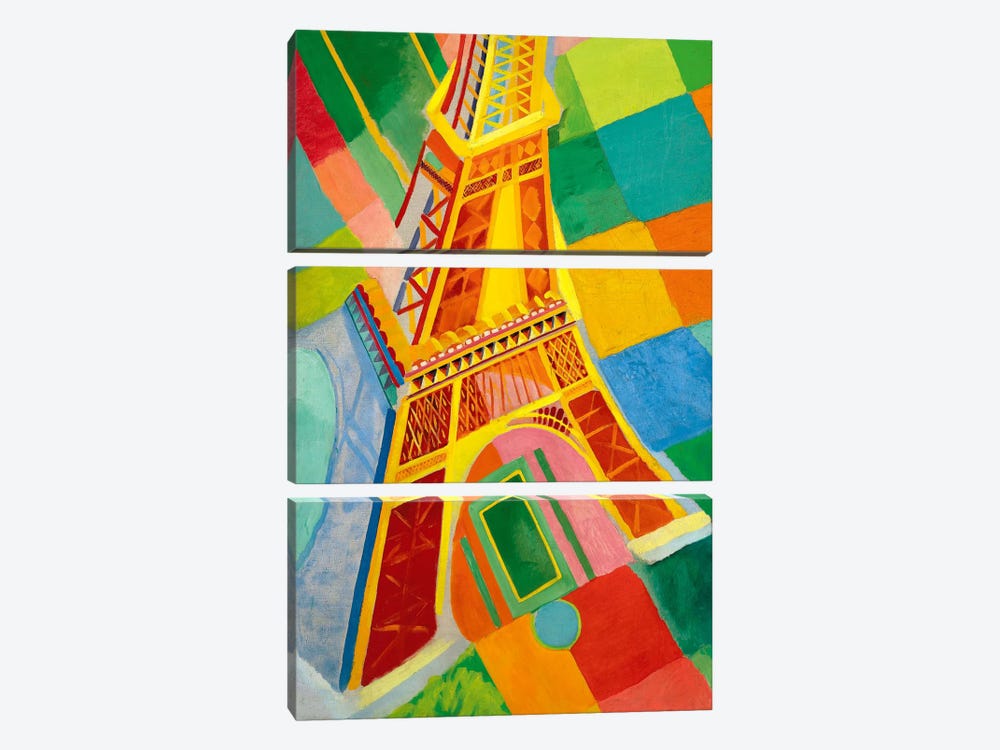Tour Eiffel (Tower) by Robert Delaunay 3-piece Canvas Print