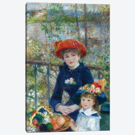 Two Sisters (On the Terrace) 1881 Canvas Print #1131} by Pierre-Auguste Renoir Canvas Artwork