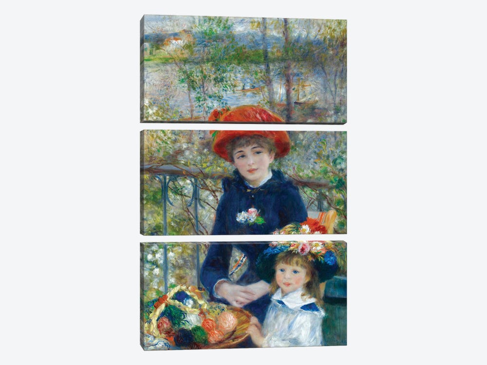 Two Sisters (On the Terrace) 1881 by Pierre Auguste Renoir 3-piece Art Print