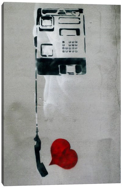 Dolk Phone Canvas Art Print - Similar to Banksy