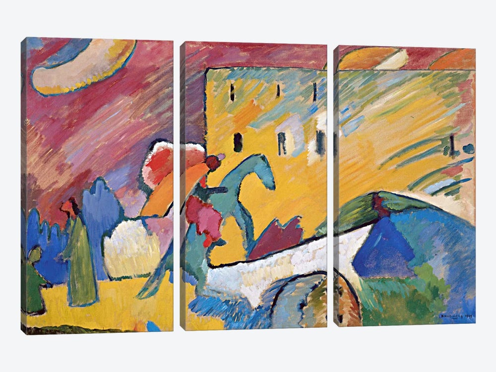 Improvisation 3 by Wassily Kandinsky 3-piece Canvas Print