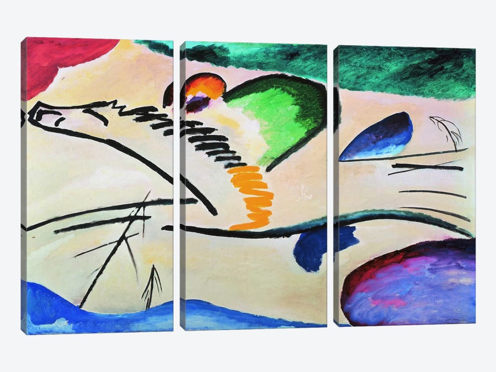 Lyrically (Lyrisches) by Wassily Kandinsky 3-piece Canvas Print