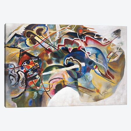 Painting with White Border Canvas Print #11410} by Wassily Kandinsky Canvas Artwork