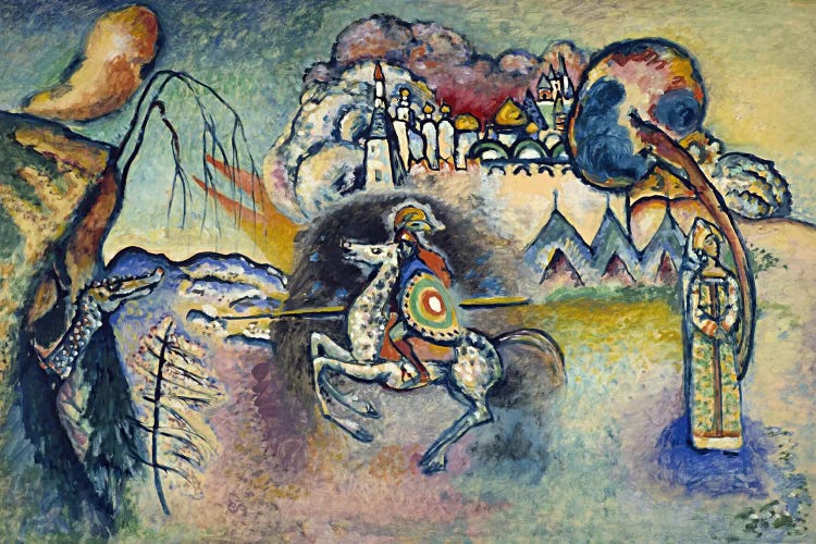 Saint George Rider and the Dragon by Wassily Kandinsky wall art