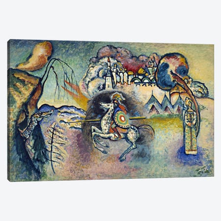 Saint George Rider and the Dragon Canvas Print #11419} by Wassily Kandinsky Canvas Art