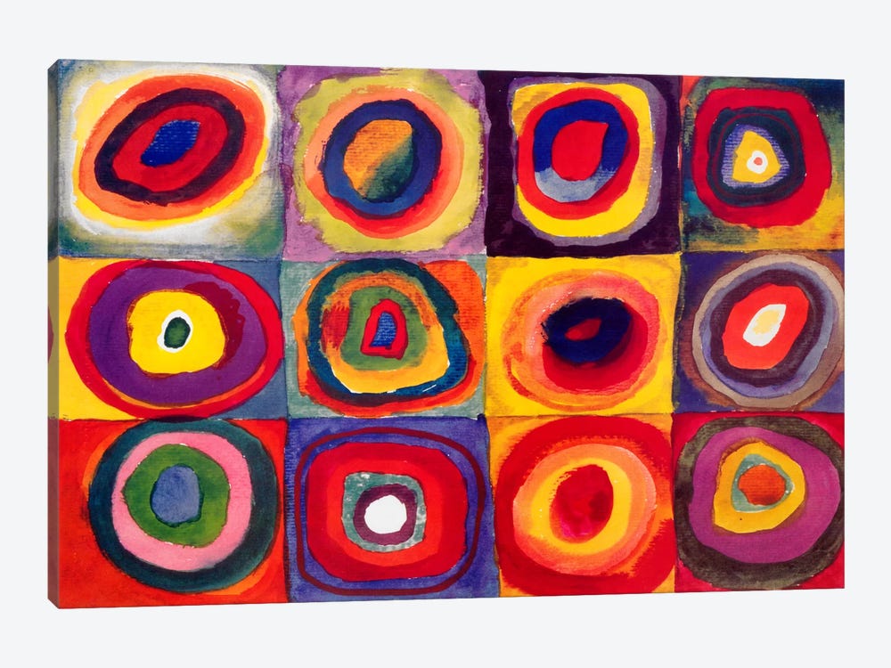 Normaal gesproken hoop blootstelling Squares with Concentric Circles Can - Canvas Print | Wassily Kandinsky