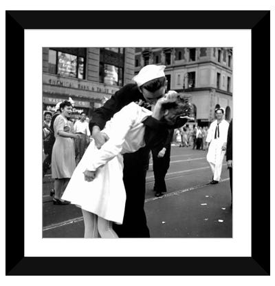 Kissing the War Goodbye - V-J Day in Times Square Paper Art Print - Photography Art