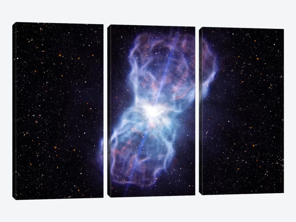 Supermassive Black Hole - Quasar SDSS J1106 Ejected Material by European Southern Observatory (ESO) 3-piece Canvas Wall Art