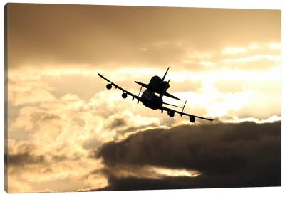 Discovery's Final Flight Canvas Art Print - Airplane Art