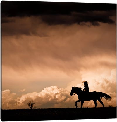 Ride the Storm #2 Canvas Art Print - Cowboy & Cowgirl Art