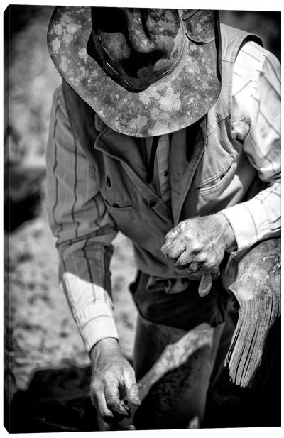 Cowboy & His Hat Canvas Art Print - Western Décor