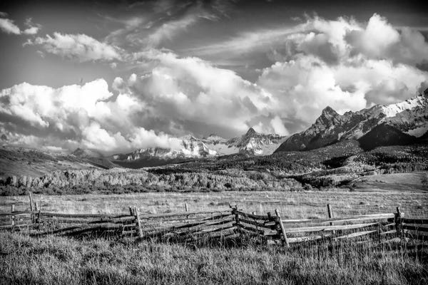 Large Black & White Art - Canvas Prints: Colorado Fields by Dan Ballard