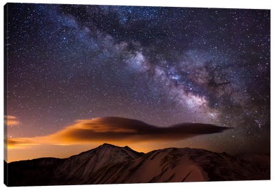 Milky Way Over the Rockies Canvas Art Print - Mountain Art