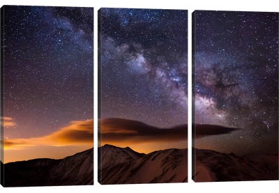Milky Way Over the Rockies Canvas Art Print - 3-Piece Astronomy & Space Art