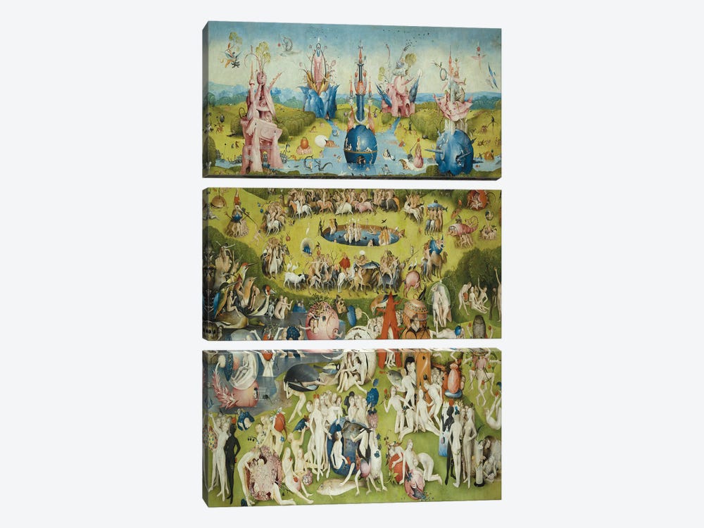 Full Central Panel from The Garden of Earthly Delights 3-piece Canvas Artwork