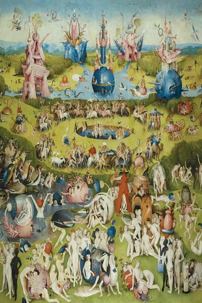 Surrealism: Full Central Panel from The Garden of Earthly Delights by Hieronymus Bosch