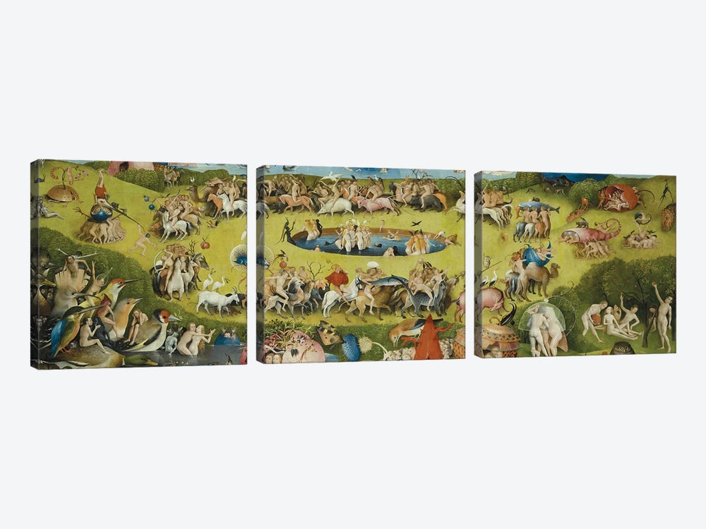 Top of Central Panel from The Garden of Earthly Delights by Hieronymus Bosch 3-piece Canvas Print
