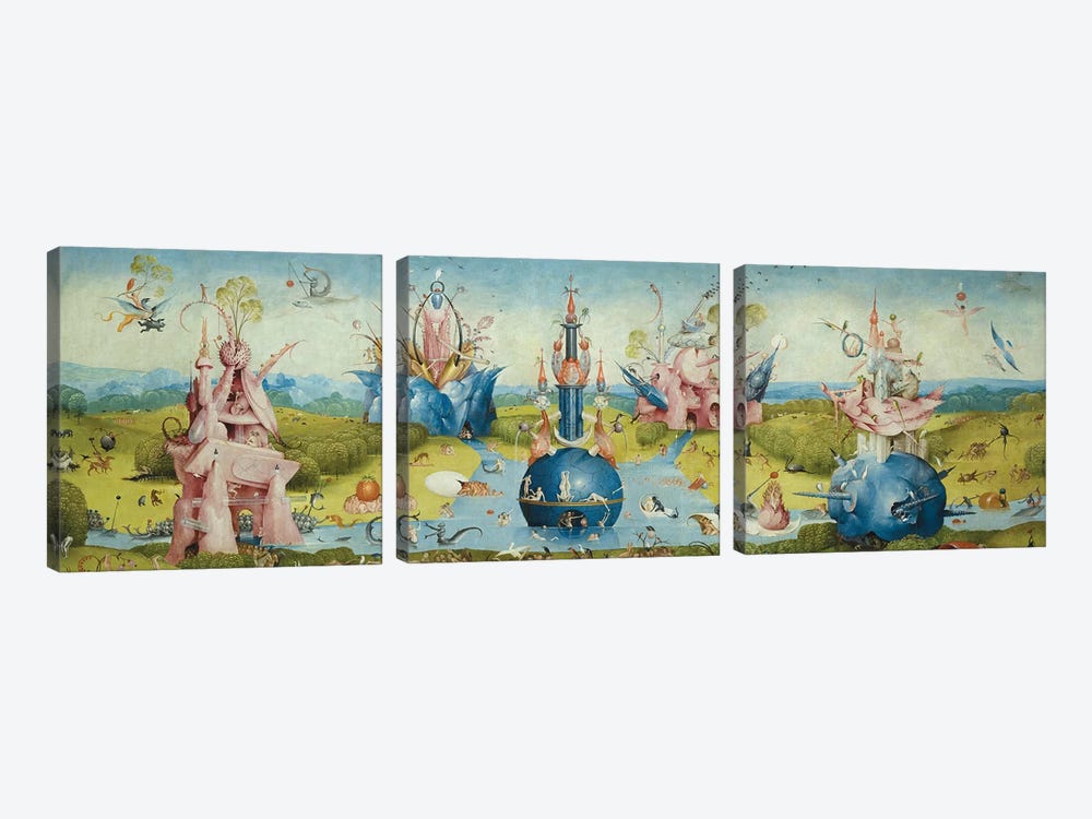 Top of Central Panel from The Garden of Earthly Delights II by Hieronymus Bosch 3-piece Canvas Art