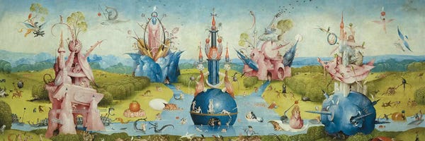 Hieronymus Bosch: Top of Central Panel from The Garden of Earthly Delights II by Hieronymus Bosch