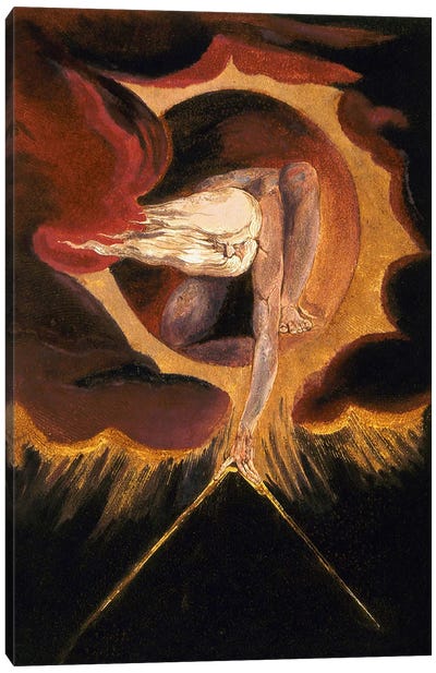 The Ancient Of Days (Illustration From "Europe a Prophecy" Copy B), 1795 Canvas Art Print - William Blake