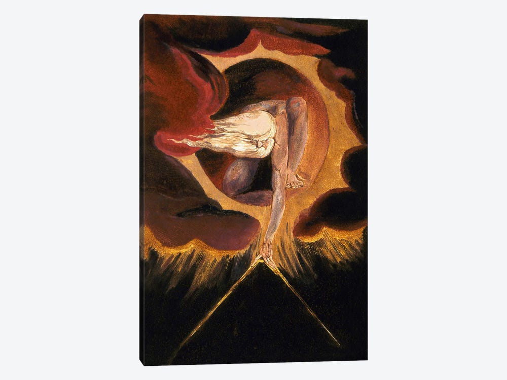 The Ancient Of Days (Illustration From "Europe a Prophecy" Copy B), 1795 by William Blake 1-piece Canvas Print
