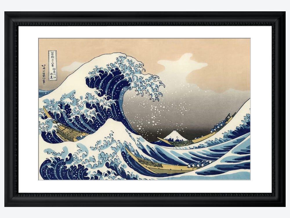 The Great Wave Poster - Kanagawa Wave Wall Art of Hokusai Japanese Poster  Canvas Prints & Wall Art Wave Japanese Poster for Home Decoration Office