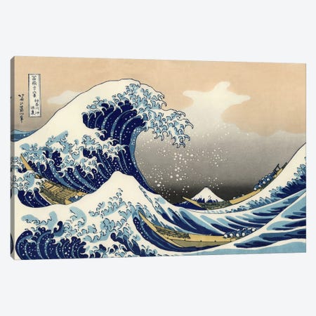 The Great Wave at Kanagawa, 1829 Canvas Art Print