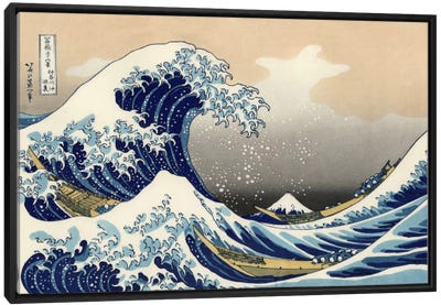 The Great Wave at Kanagawa, 1829 Canvas Art Print - All Products