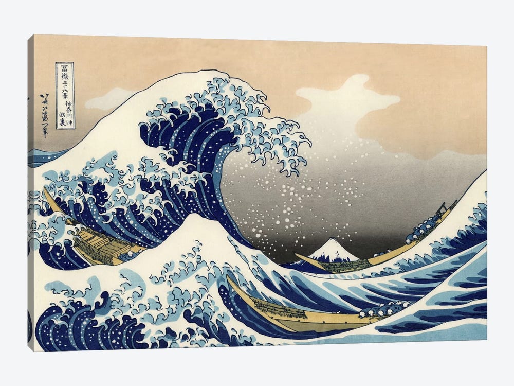 The Great Wave at Kanagawa, 1829 1-piece Canvas Print
