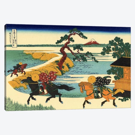 Barrier Town on the Sumida River (Sumidagawa Sekiya no sato) Canvas Print #1179} by Katsushika Hokusai Canvas Wall Art