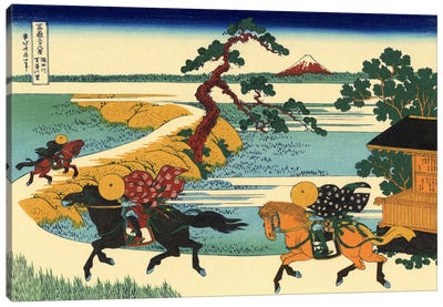Barrier Town on the Sumida River (Sumidagawa Sekiya no sato) Canvas Art Print - Katsushika Hokusai