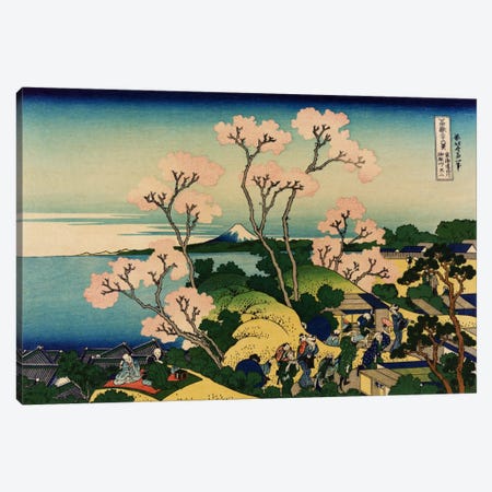 Goten-yama-hill, Shinagawa on the Tokaido (Tokaido Shinagawa Goten'yama no Fuji) Canvas Print #1184} by Katsushika Hokusai Canvas Wall Art