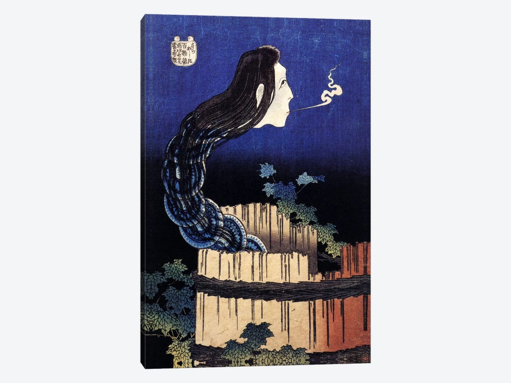 The Ghost Story of Okiku (Sarayashiki), 1830 by Katsushika Hokusai 1-piece Canvas Print