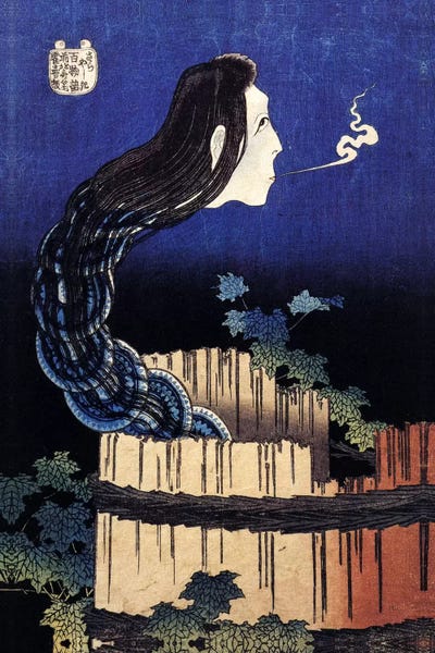 Ukiyo-e: The Ghost Story of Okiku (Sarayashiki), 1830 by Katsushika Hokusai
