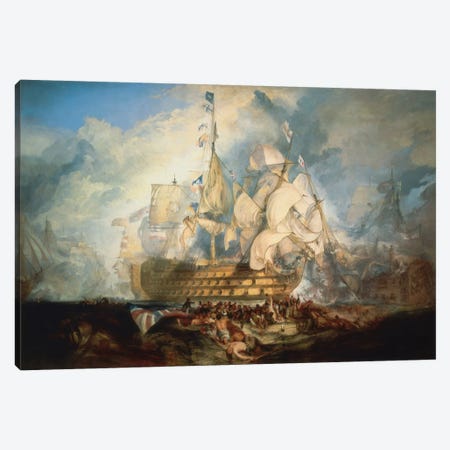 The Battle of Trafalgar 1822-1824 Canvas Print #1201} by J.M.W. Turner Canvas Wall Art