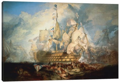 The Battle of Trafalgar 1822-1824 Canvas Art Print - Warship Art