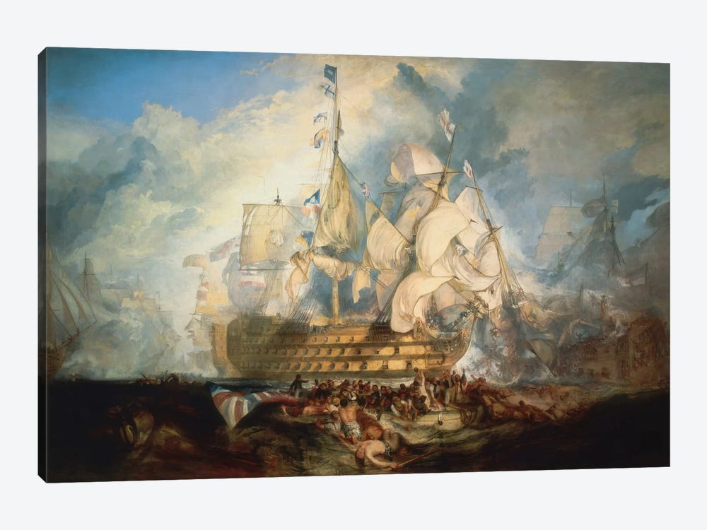 The Battle of Trafalgar 1822-1824 by J.M.W. Turner 1-piece Canvas Artwork