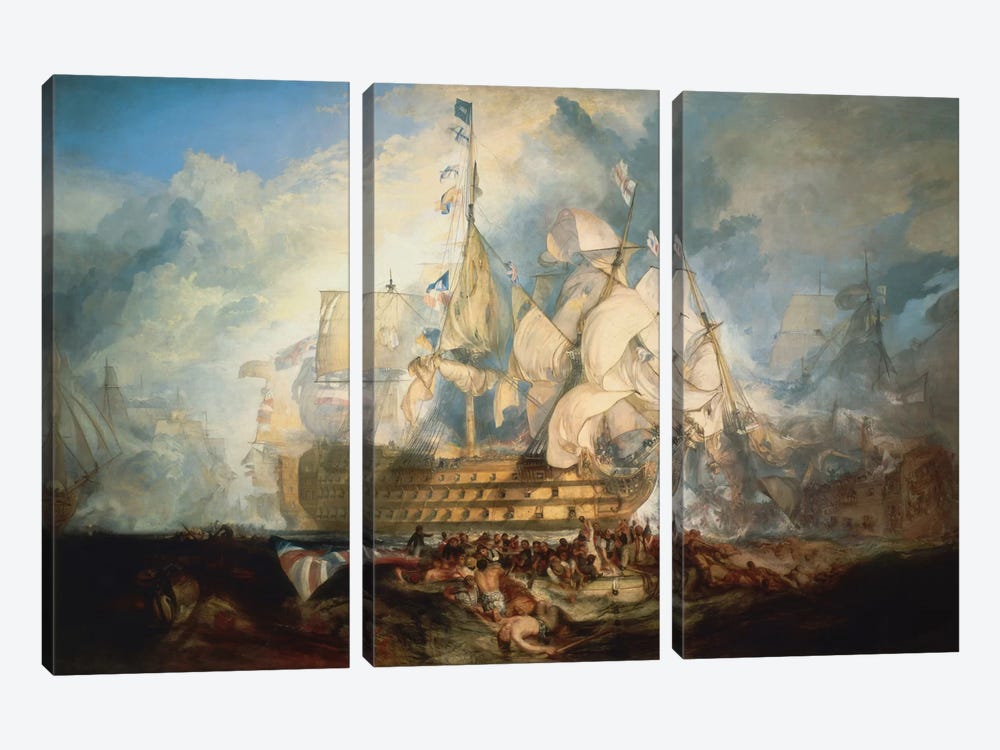 The Battle of Trafalgar 1822-1824 by J.M.W. Turner 3-piece Canvas Artwork
