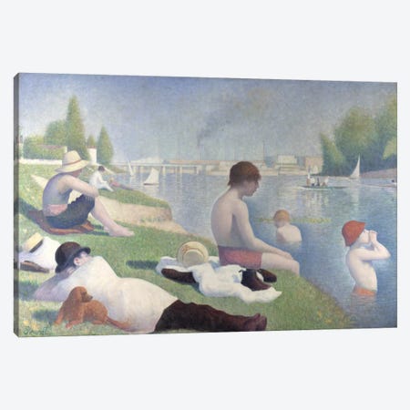 Bathers at Asnieres 1884 Canvas Print #1225} by Georges Seurat Art Print