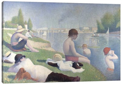 Bathers at Asnieres 1884 Canvas Art Print