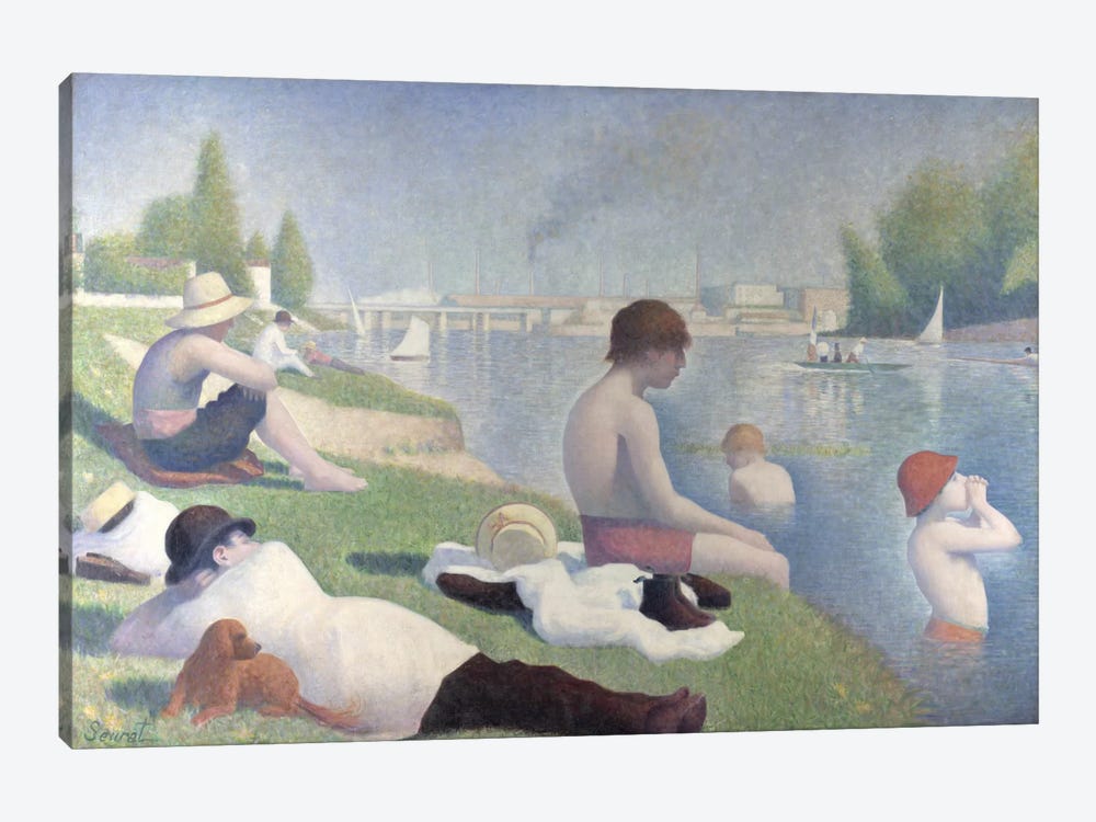 Bathers at Asnieres 1884 by Georges Seurat 1-piece Canvas Art