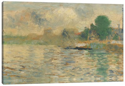 Berge De La Seine 1884 Canvas Art Print - Georges Seurat