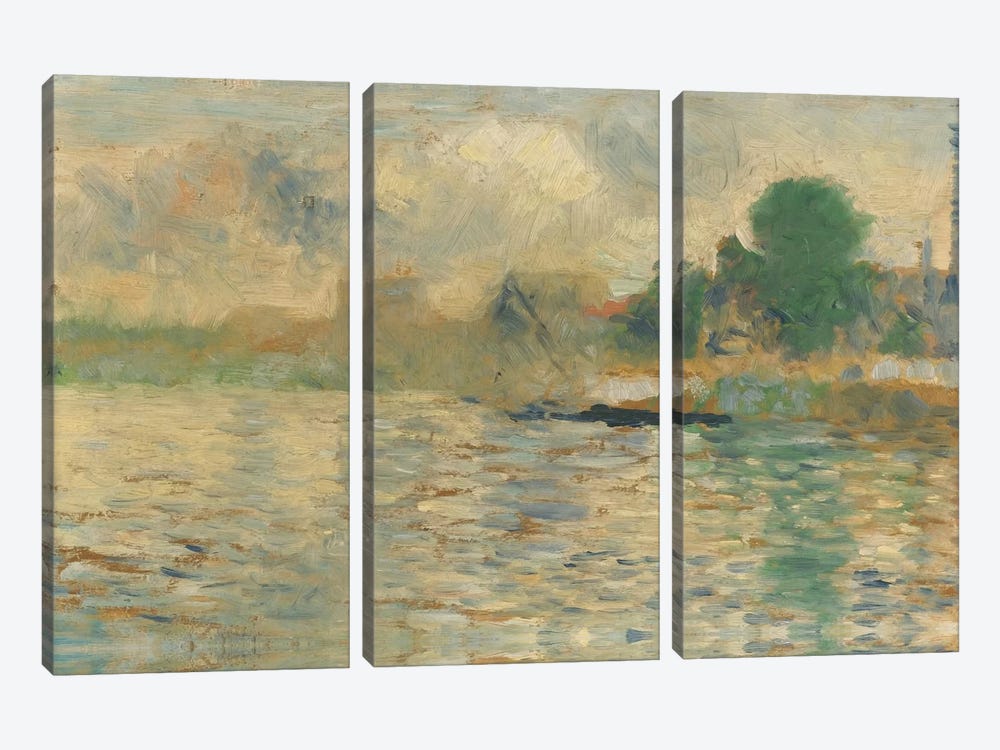 Berge De La Seine 1884 by Georges Seurat 3-piece Canvas Art