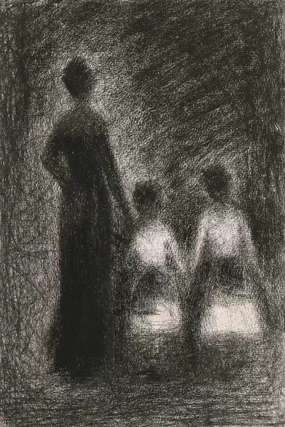 Femme Avec Deux Fillettes 1882-1884 by Georges Seurat gallery poster