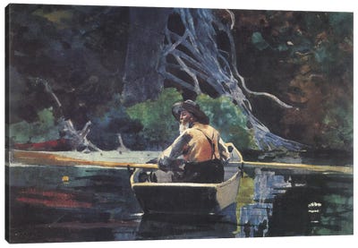 The Adirondack Guide, 1894 Canvas Art Print - Canoe Art