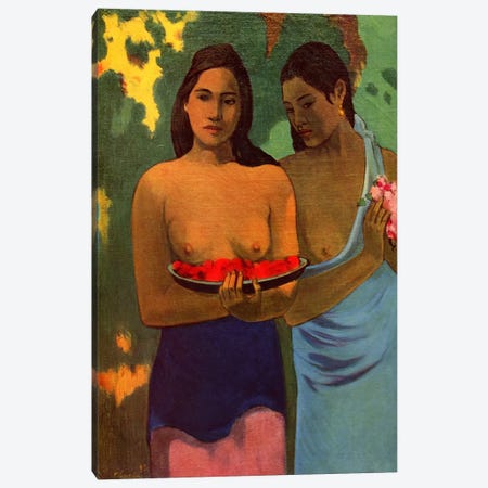 Deux Thaitiennes (Two Tahitian Women) Canvas Print #1279} by Paul Gauguin Canvas Print