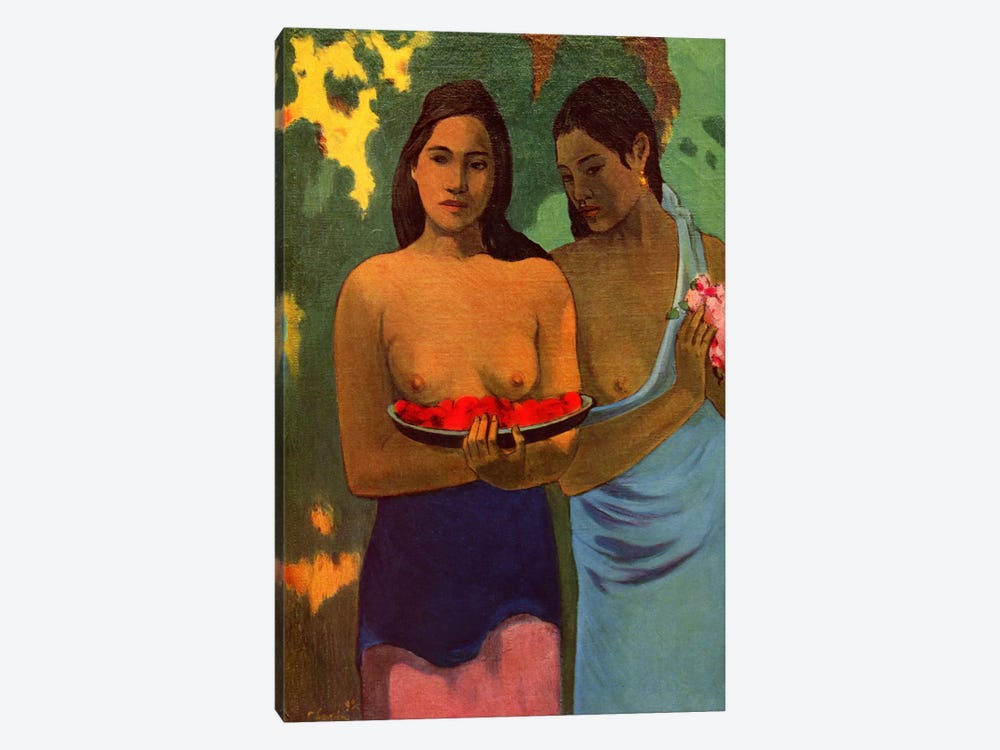 Deux Thaitiennes (Two Tahitian Women) by Paul Gauguin 1-piece Canvas Art Print