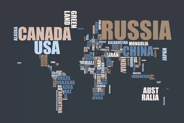 Michael Tompsett: World Map in Words by Michael Tompsett