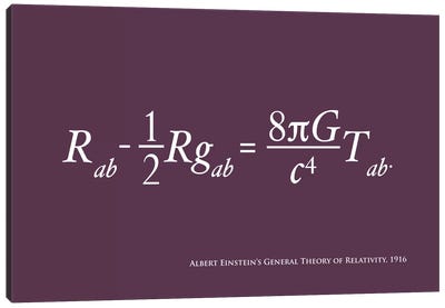 Einstein's Theory of Relativity Canvas Art Print - Mathematics Art