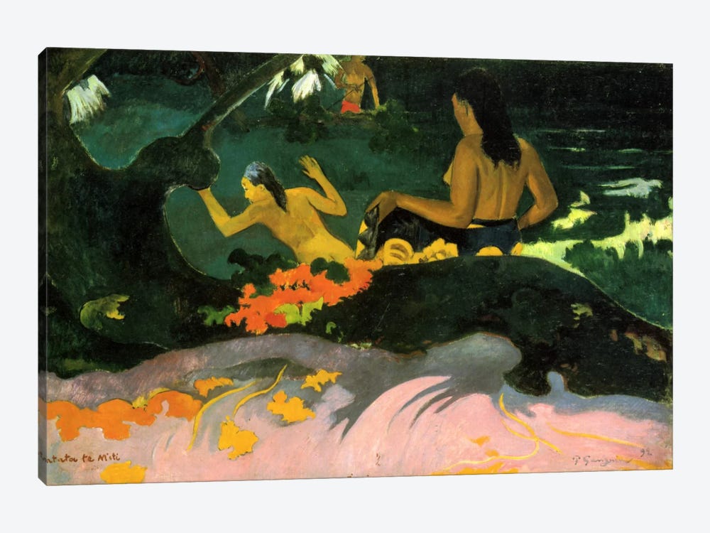 Fatata Te Miti (By the Sea) 1892 by Paul Gauguin 1-piece Canvas Art Print